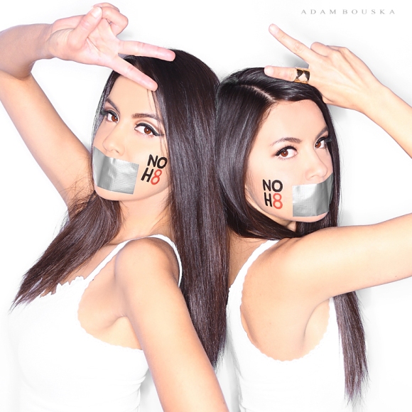 Actresses Shannon Baker and Shauna Baker at NOH8 Campaign Photoshoot