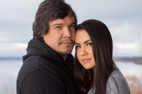 Actors Nathaniel Arcand and Shannon Baker on the set of A Life Less Empty.